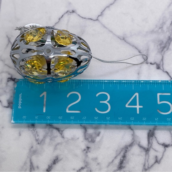 Crystal Delight Chrome Plated Austrian Crystal Egg Ornament by Mascot - Picture 4 of 4